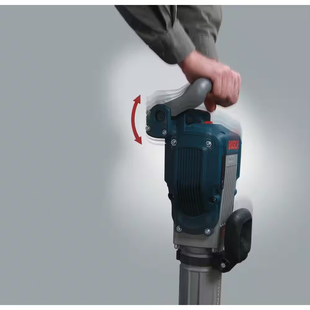 15 Amp 1-1/8 In. Corded Concrete Electric Hex Breaker Hammer Kit with Hard Carrying Case with Wheels
