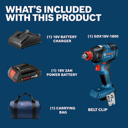 Two-In-One 18-Volt 1/4-In 1/2-In Brushless Cordless Impact Driver (Battery Included and Charger Included and Soft Bag Included)