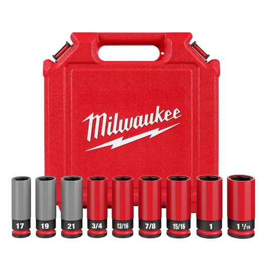 Tool SHOCKWAVE Impact Duty 1/2 Drive SAE & Metric 9PC Lug Nut Wheel Socket Set