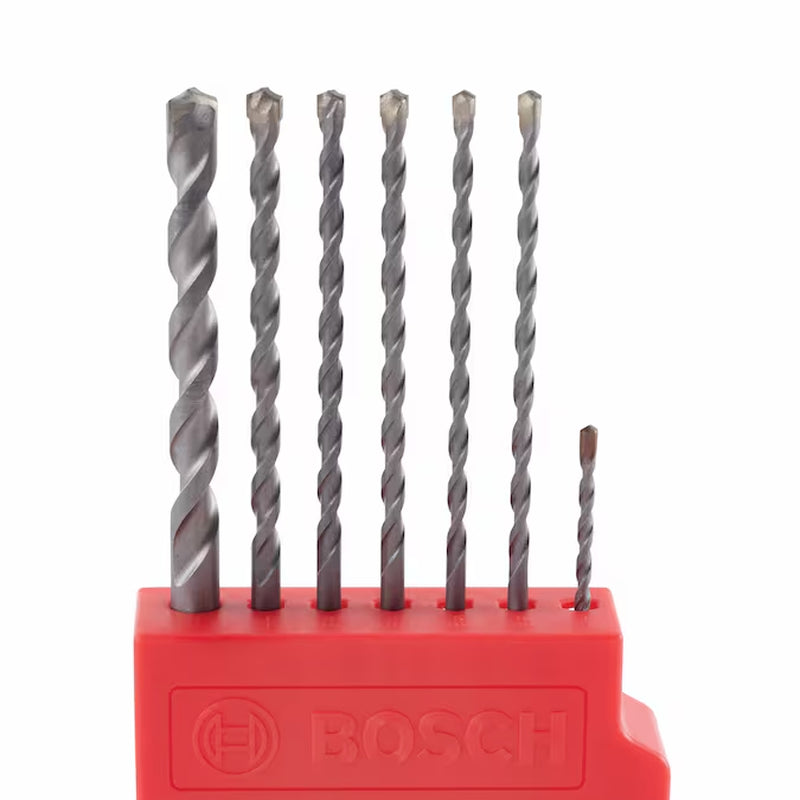 Impact Tough 7 -Piece High-Speed Steel Masonry Drill Bit Set for Hammer Drill