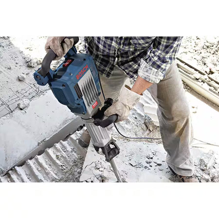 15 Amp 1-1/8 In. Corded Concrete Electric Hex Breaker Hammer Kit with Hard Carrying Case with Wheels