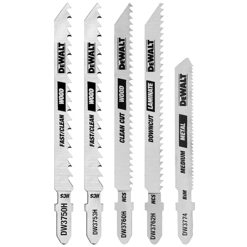 Set T-Shank Bi-Metal Jigsaw Blade Set ( 5 -Pack )
