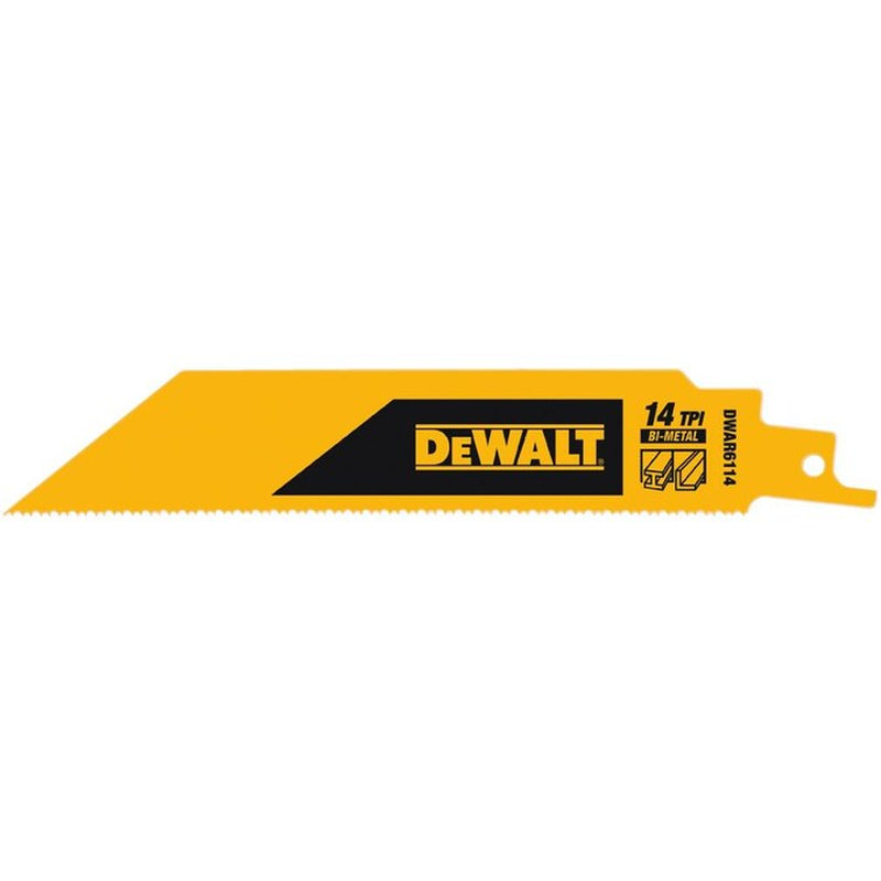 Bi-Metal 6-In 6 TPI Wood Cutting Reciprocating Saw Blade 5 -Pack