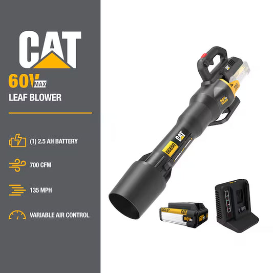 60-Volt 700-CFM 135-MPH Battery Handheld Leaf Blower 2.5 Ah