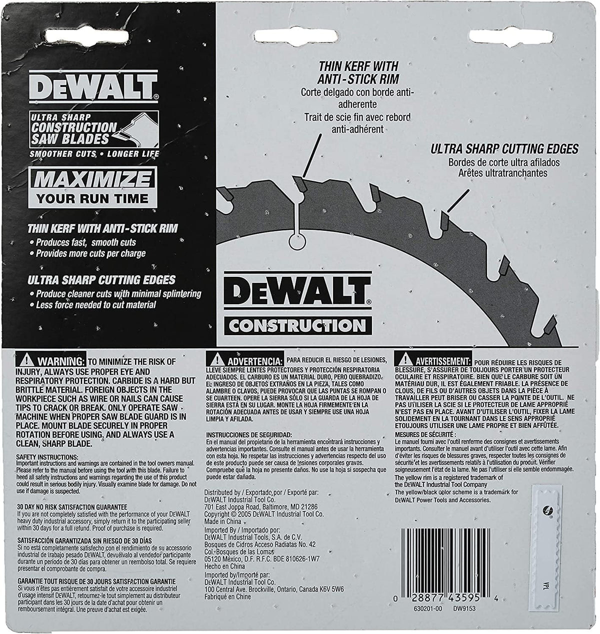 Circular Saw Blade, 6 1/2 Inch, 90 Tooth, Vinyl Cutting DW9153