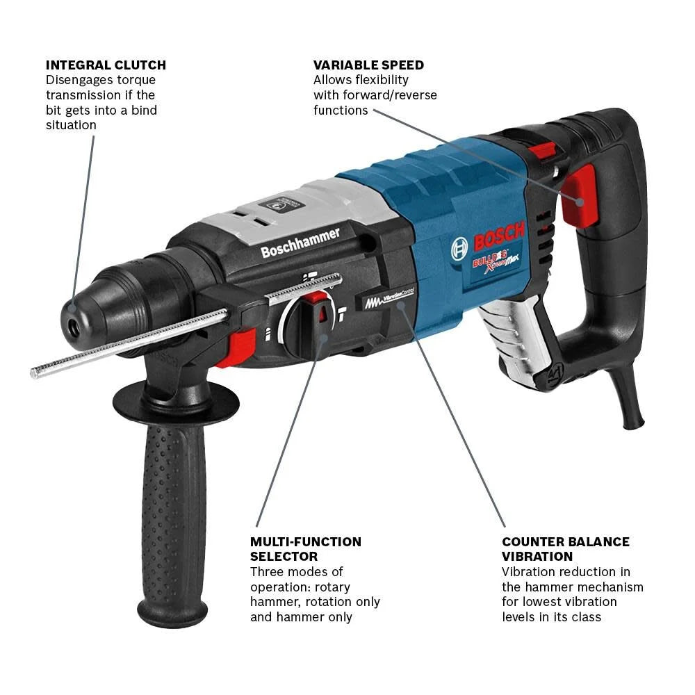 GBH2-28L SDS plus Bulldog Xtreme Max 8.5 Amp 1-1/8 Inch Rotary Hammer