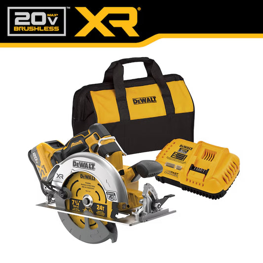 XR 20-Volt Max 7-1/4-In Brushless Cordless Circular Saw Kit ( Battery Included )