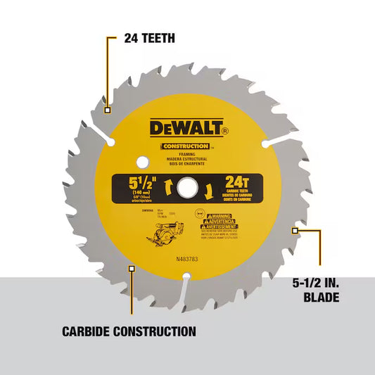 5-1/2-In 24 -Tooth Rough Finish Carbide Circular Saw Blade Individual