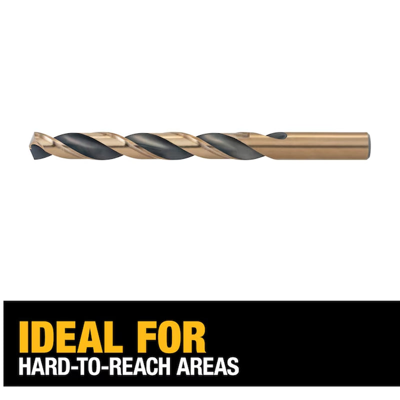 1/2-In X 6-In Black and Gold Coated HSS Aircraft Length Twist Drill Bit