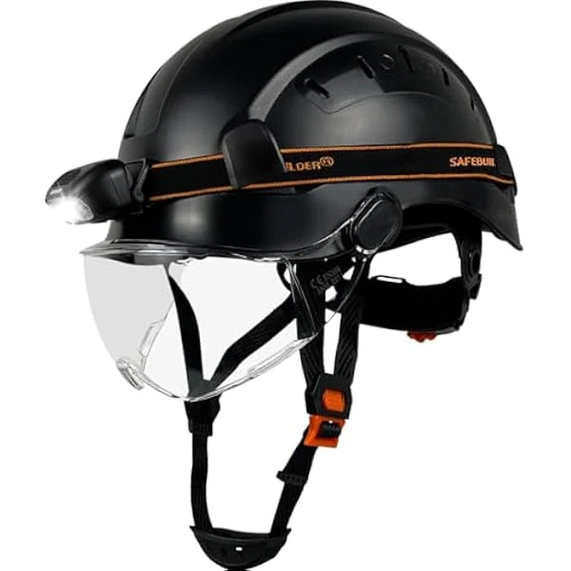 Safety Helmet with Headlight,Safety Hard Hats with Visor,Rechargeable Headlamp for Men Work Industrial,Construction,Forestry