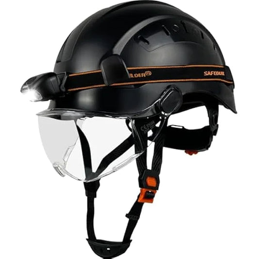 Safety Helmet with Headlight,Safety Hard Hats with Visor,Rechargeable Headlamp for Men Work Industrial,Construction,Forestry