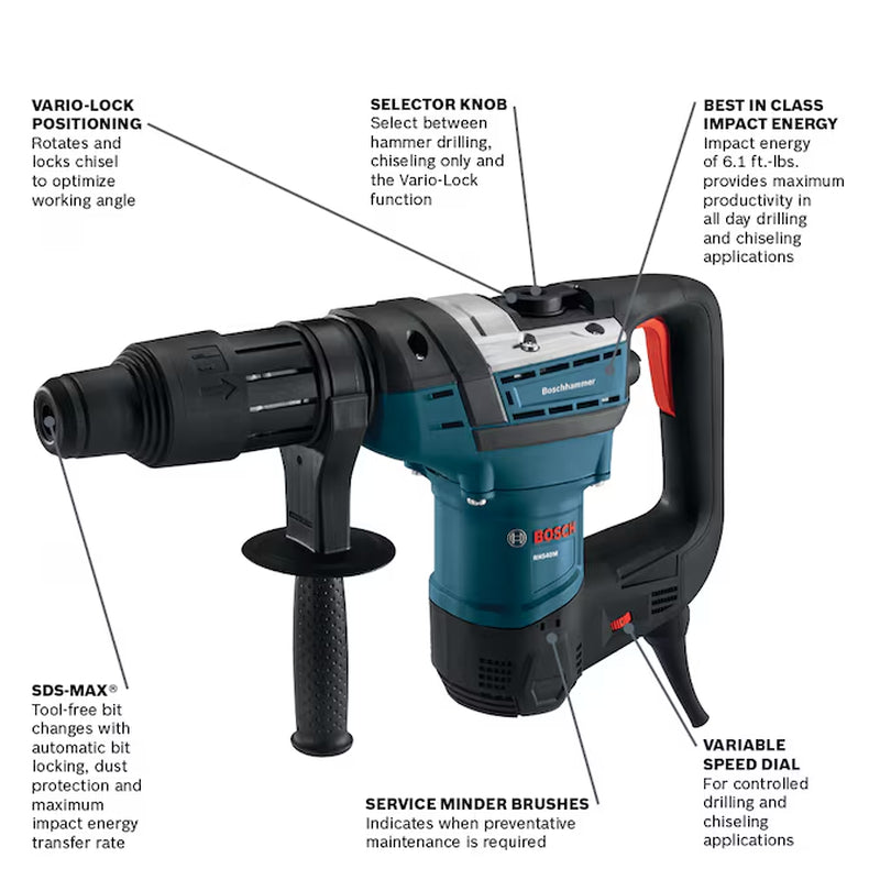 12 -Amp 1-9/16-In Sds-Max Variable Speed Rotary Hammer Drill