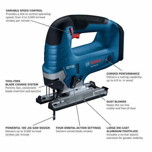 18V Top Handle Jig Saw (Bare Tool)