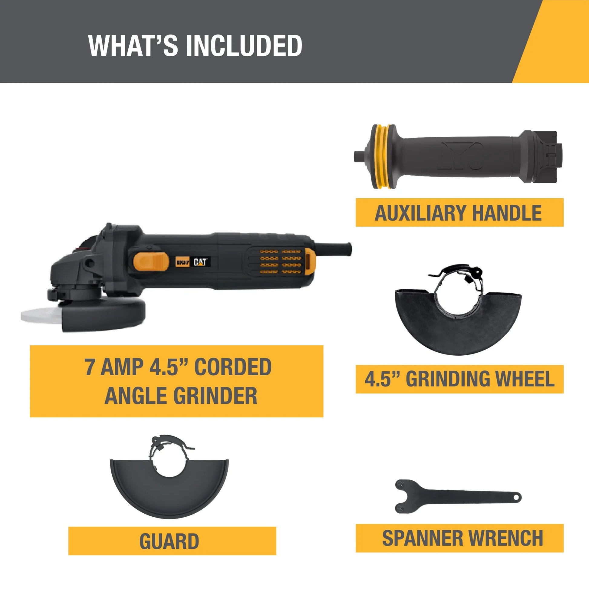 Caterpillar Cat® DX37U 4.5" Anti-Vibration Metal Angle Grinder