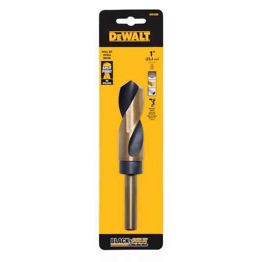 1-In X 6-In Black and Gold Coated HSS Silver Deming Twist Drill Bit
