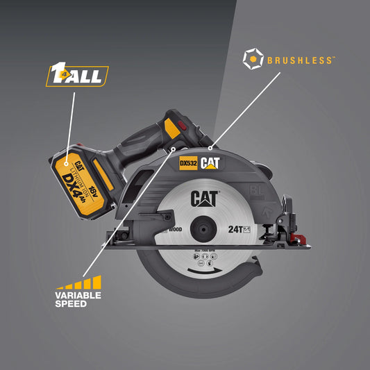Caterpillar Cat® DX532 18V 1 for ALL 7-1/4” Cordless Circular Saw with Brushless Motor