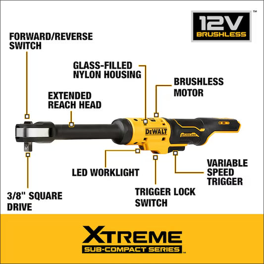XTREME 12-Volt Max Variable Speed Brushless 3/8-In Drive Cordless Ratchet Wrench