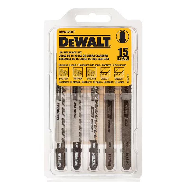 Set T-Shank Bi-Metal Jigsaw Blade Set ( 15 -Pack )